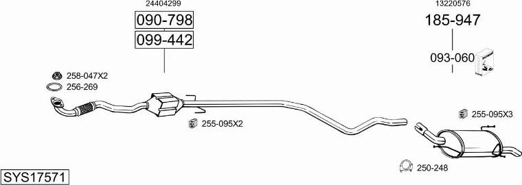 Bosal SYS17571 - Система випуску ОГ autocars.com.ua