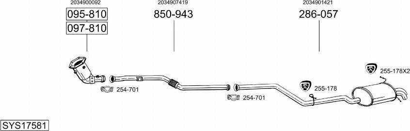 Bosal SYS17581 - Система випуску ОГ autocars.com.ua