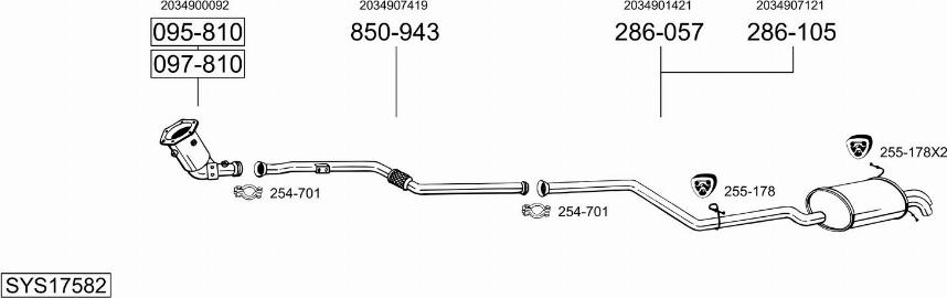 Bosal SYS17582 - Система выпуска ОГ avtokuzovplus.com.ua