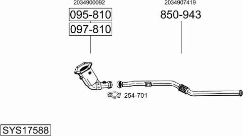 Bosal SYS17588 - Система випуску ОГ autocars.com.ua