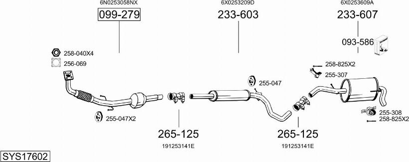 Bosal SYS17602 - Система випуску ОГ autocars.com.ua