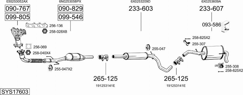 Bosal SYS17603 - Система випуску ОГ autocars.com.ua