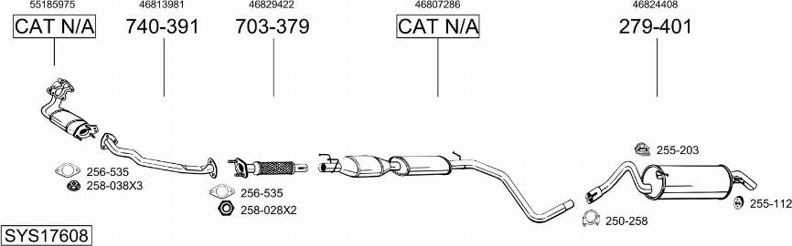 Bosal SYS17608 - Система випуску ОГ autocars.com.ua