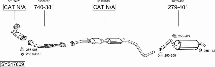 Bosal SYS17609 - Система випуску ОГ autocars.com.ua