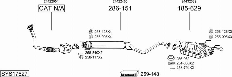 Bosal SYS17627 - Система випуску ОГ autocars.com.ua