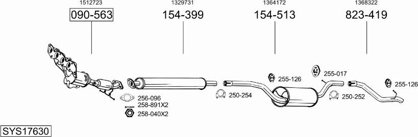 Bosal SYS17630 - Система випуску ОГ autocars.com.ua