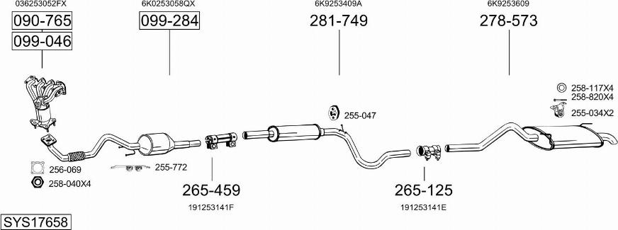 Bosal SYS17658 - Система випуску ОГ autocars.com.ua