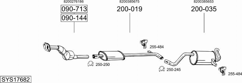 Bosal SYS17682 - Система випуску ОГ autocars.com.ua