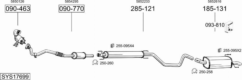 Bosal SYS17699 - Система випуску ОГ autocars.com.ua