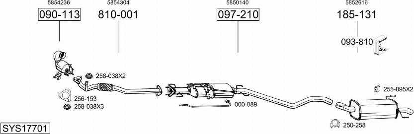 Bosal SYS17701 - Система випуску ОГ autocars.com.ua