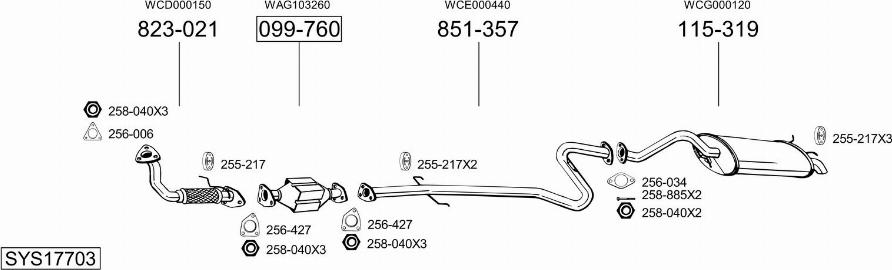 Bosal SYS17703 - Система випуску ОГ autocars.com.ua
