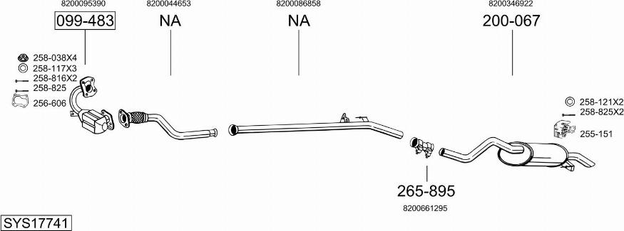Bosal SYS17741 - Система випуску ОГ autocars.com.ua