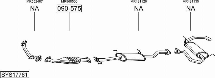 Bosal SYS17761 - Система випуску ОГ autocars.com.ua