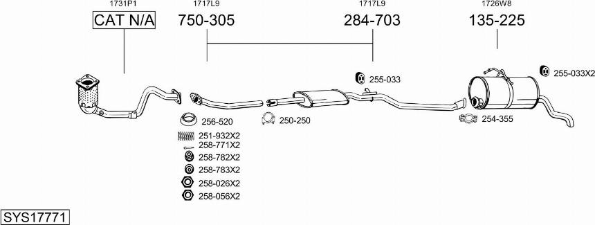 Bosal SYS17771 - Система випуску ОГ autocars.com.ua