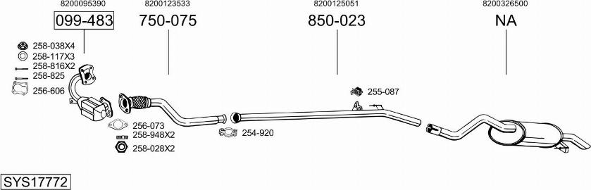 Bosal SYS17772 - Система випуску ОГ autocars.com.ua