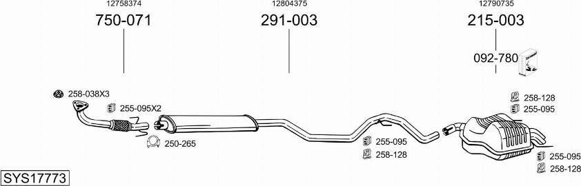 Bosal SYS17773 - Система выпуска ОГ avtokuzovplus.com.ua