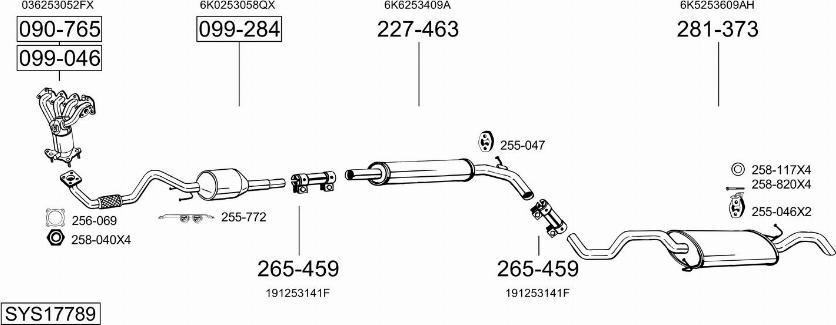 Bosal SYS17789 - Система випуску ОГ autocars.com.ua