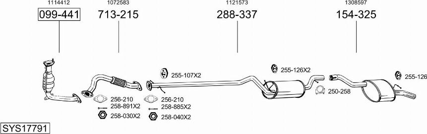 Bosal SYS17791 - Система випуску ОГ autocars.com.ua