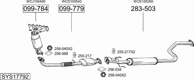 Bosal SYS17792 - Система випуску ОГ autocars.com.ua