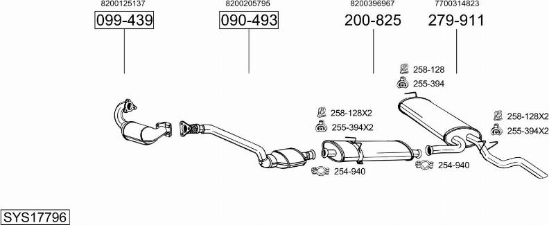 Bosal SYS17796 - Система випуску ОГ autocars.com.ua