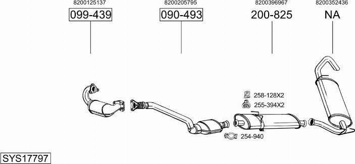 Bosal SYS17797 - Система випуску ОГ autocars.com.ua