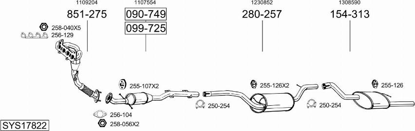 Bosal SYS17822 - Система випуску ОГ autocars.com.ua