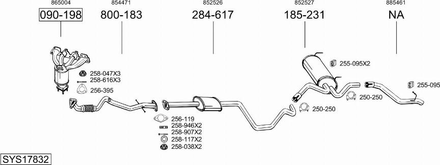 Bosal SYS17832 - Система випуску ОГ autocars.com.ua