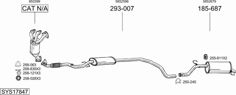 Bosal SYS17847 - Система випуску ОГ autocars.com.ua