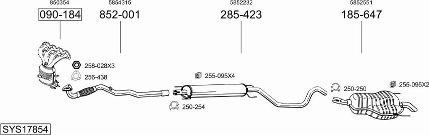 Bosal SYS17854 - Система випуску ОГ autocars.com.ua