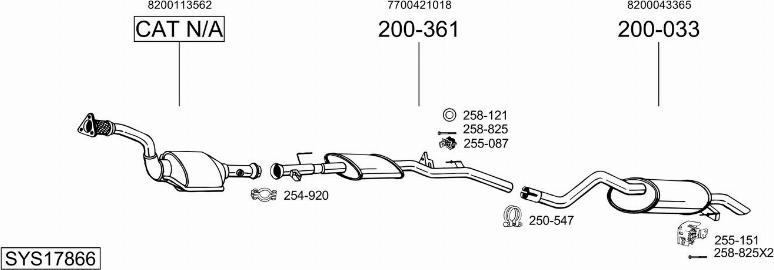 Bosal SYS17866 - Система випуску ОГ autocars.com.ua