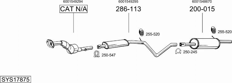 Bosal SYS17875 - Система випуску ОГ autocars.com.ua