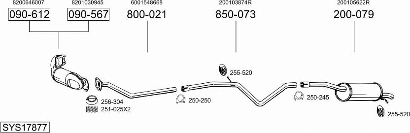 Bosal SYS17877 - Система випуску ОГ autocars.com.ua