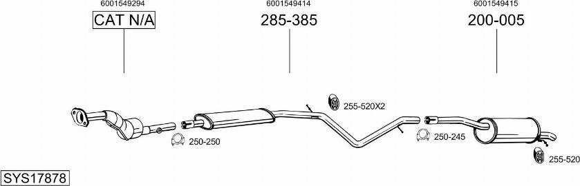 Bosal SYS17878 - Система випуску ОГ autocars.com.ua