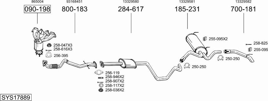 Bosal SYS17889 - Система випуску ОГ autocars.com.ua