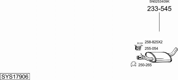 Bosal SYS17906 - Система випуску ОГ autocars.com.ua