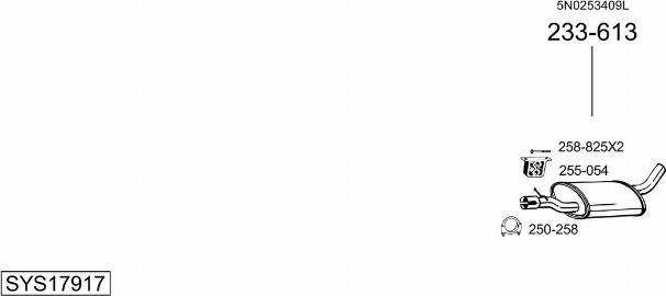 Bosal SYS17917 - Система випуску ОГ autocars.com.ua