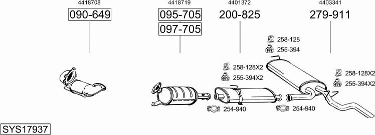 Bosal SYS17937 - Система випуску ОГ autocars.com.ua