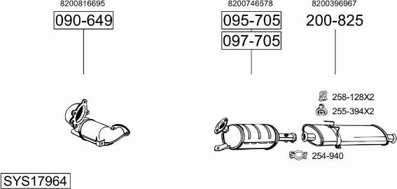 Bosal SYS17964 - Система выпуска ОГ avtokuzovplus.com.ua