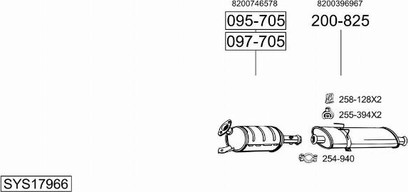 Bosal SYS17966 - Система випуску ОГ autocars.com.ua