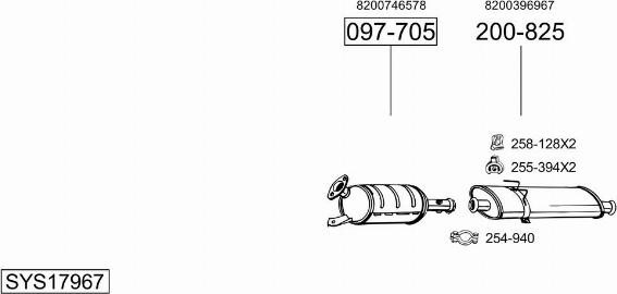 Bosal SYS17967 - Система випуску ОГ autocars.com.ua