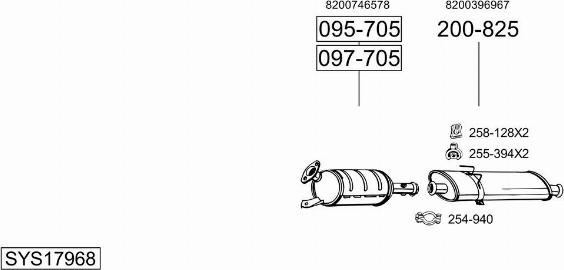 Bosal SYS17968 - Система випуску ОГ autocars.com.ua
