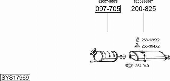 Bosal SYS17969 - Система випуску ОГ autocars.com.ua