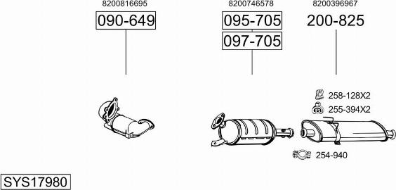 Bosal SYS17980 - Система випуску ОГ autocars.com.ua