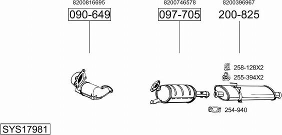 Bosal SYS17981 - Система випуску ОГ autocars.com.ua