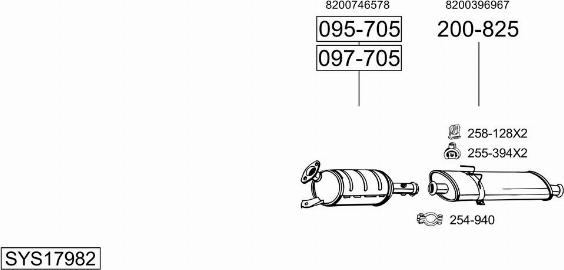 Bosal SYS17982 - Система випуску ОГ autocars.com.ua