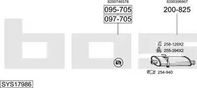 Bosal SYS17986 - Система випуску ОГ autocars.com.ua