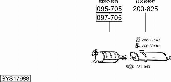 Bosal SYS17988 - Система випуску ОГ autocars.com.ua