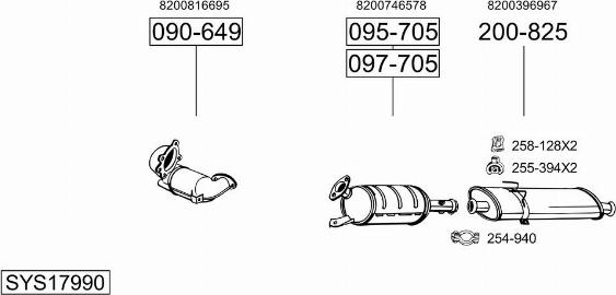 Bosal SYS17990 - Система випуску ОГ autocars.com.ua