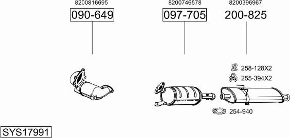 Bosal SYS17991 - Система выпуска ОГ avtokuzovplus.com.ua