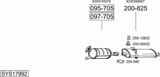 Bosal SYS17992 - Система випуску ОГ autocars.com.ua